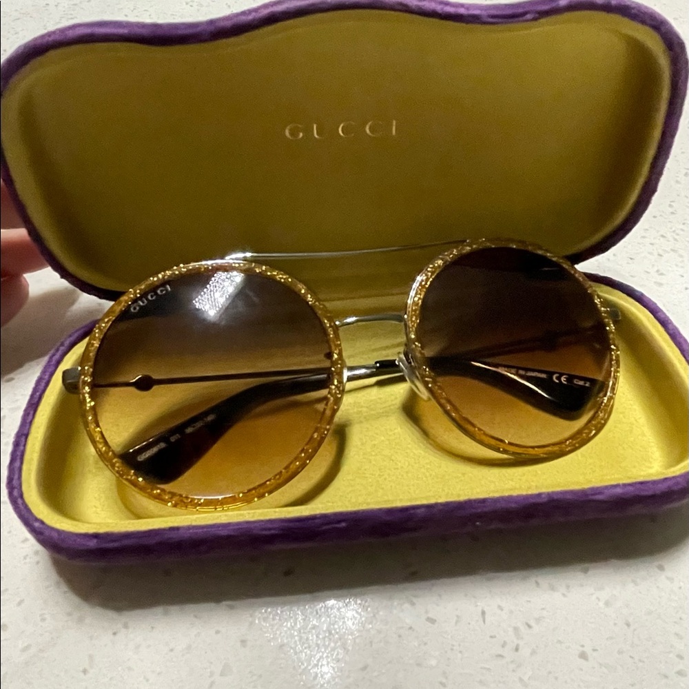 Round Glitter Gucci Sunglasses